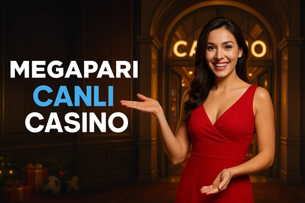 Megapari canlı casino stüdyosu, krupiyeler ve gerçek zamanlı oyun atmosferi görseli